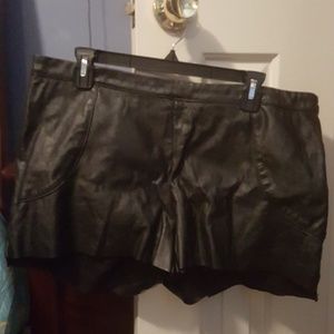 Black leather like shorts